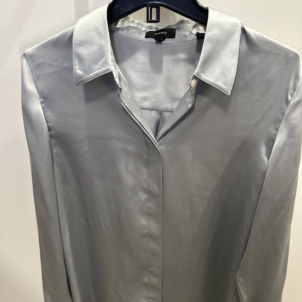 Theory Blouse Light Blue Size L